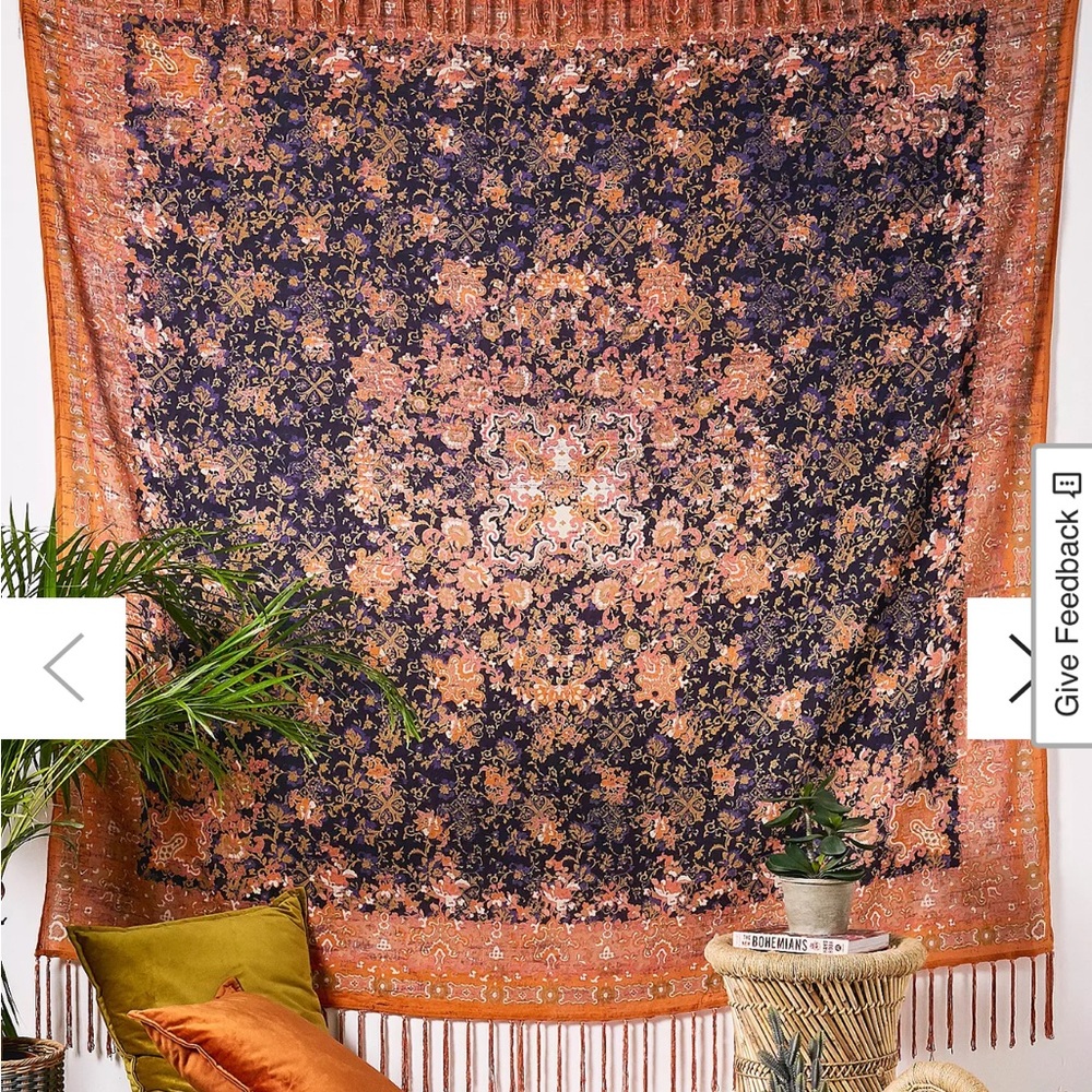Urban Outfitters Orange and Blue Tapestry home decor boho bedroom living room